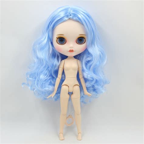 12 Factory Blythe 1 6 Bjd Blue Curly Hair Custom Doll Matte Face