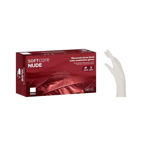 Disposable Examination Latex Gloves Powderfree Soft Care Nude Medium