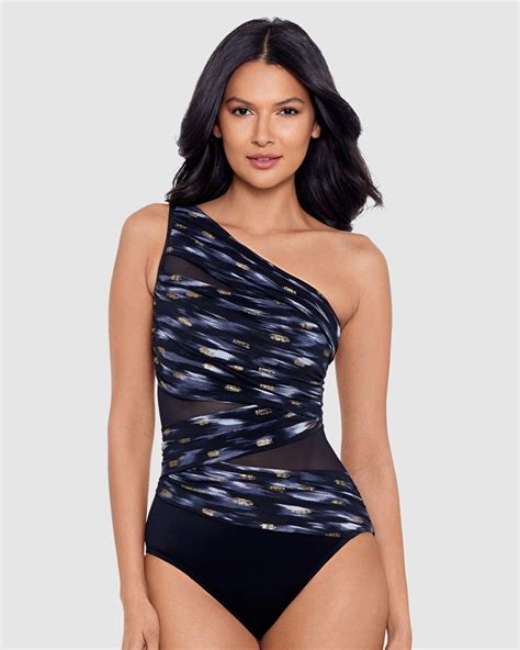 Miraclesuit Bronze Reign Jena One Shoulder Tummy Control Swimsuit