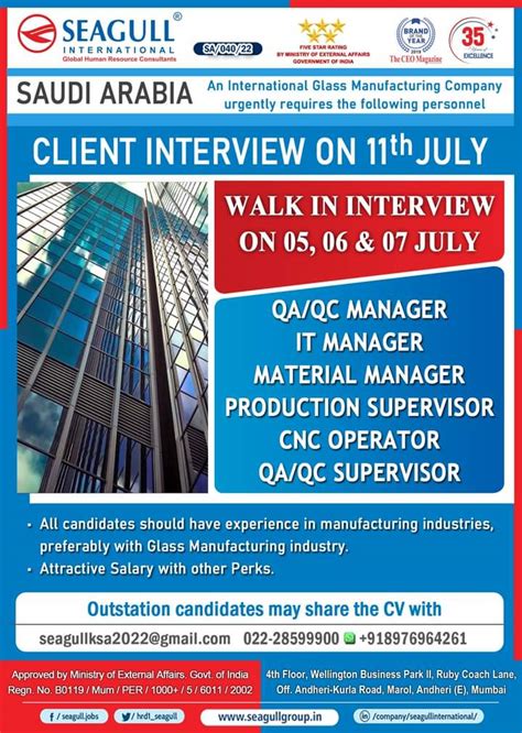 Walk In Interview At Mumbai For Saudi Arabia August