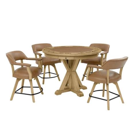 Steve Silver Rylie 5 Piece Natural Wood Counter Dining Set Seats 4 With