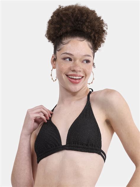 No Boundaries Women S Crystal Mesh Bikini Top Sizes XXS XXL Walmart