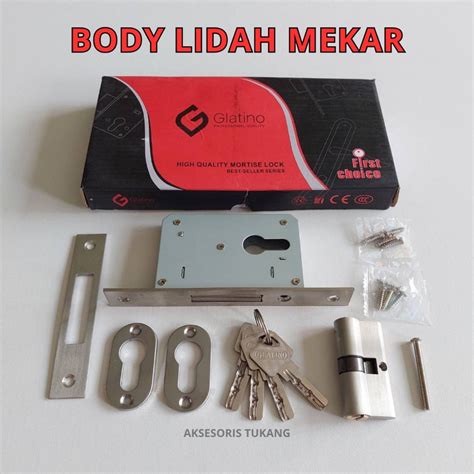 Jual Kunci Pintu Mekar Body Kunci Geser Sliding Sleding Dorong Mortise