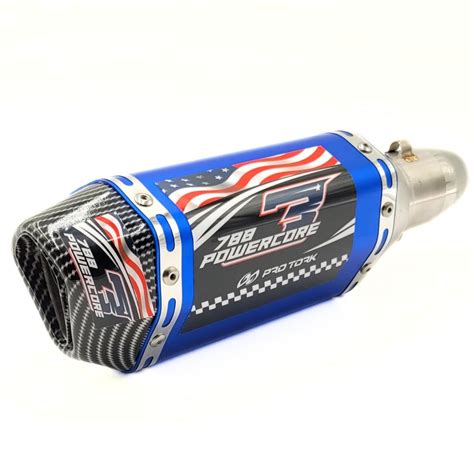 Silencieux échappement court PROTORK BLEU Dirt bike Scooter Moto Quad