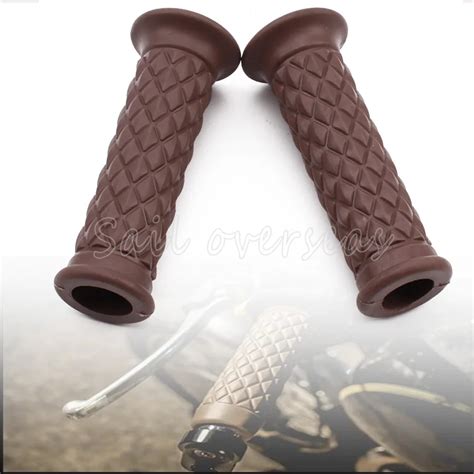 7 8 Retro Vintage Brown Hand Grip Handlebar For Honda Suzuki Kawasaki