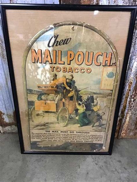 Cardboard Mail Pouch Tobacco Advertising Sign