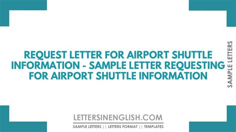 Request Letter For Airport Shuttle Information Sample Letter Requesting For Airport Shuttle