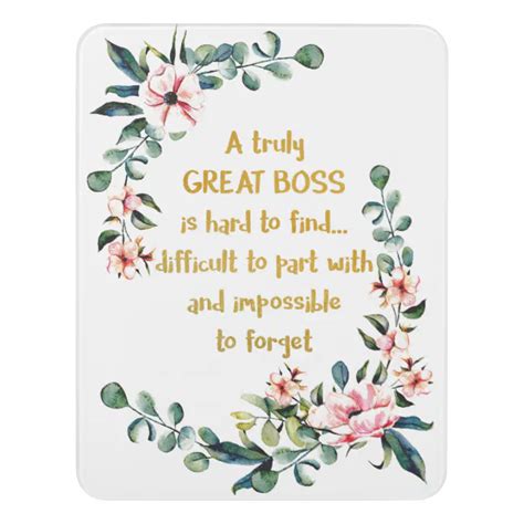 A truly great boss Appreciation Gift Boss Thank Door Sign | Zazzle