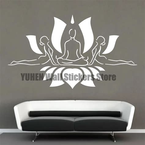 Lotus Yoga Bodies Cut Out Vinyl Decal Sticker Meditation Hindu Buddhism