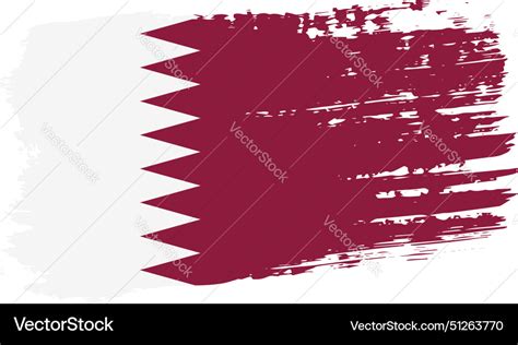 Qatar Flag Wide Brush Stroke On Transparent Vector Image