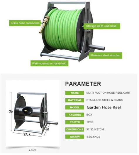 Gulungan Selang Stainless Steel Tanah Taman Tugas Berat Yang Dapat