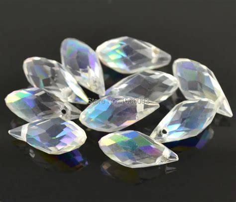 Pcs X Mm Clear Oval Faceted Czech Crystal Beads With Hole