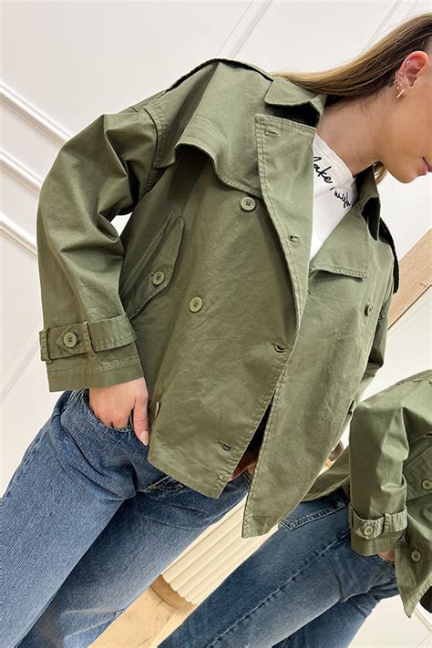 Vicolo Trench Corto Verde Militare Calibro Shop