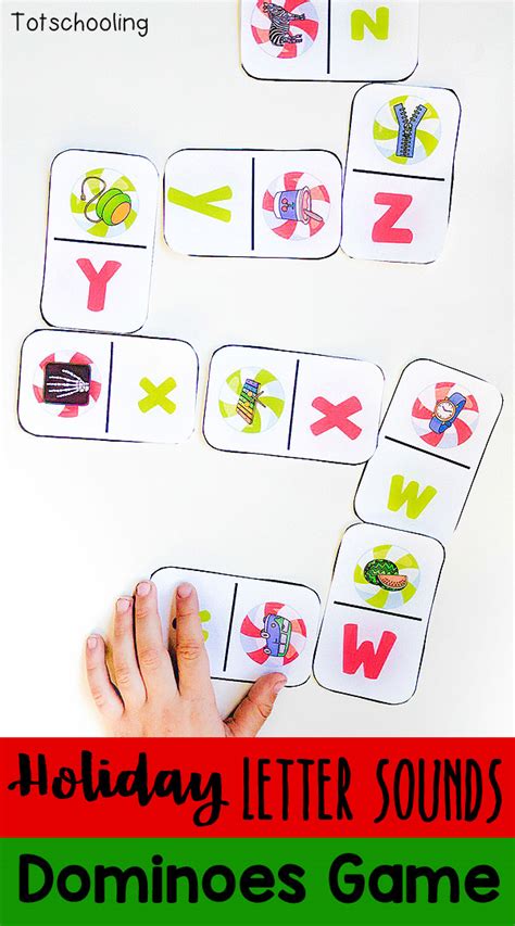 Holiday Letter Sounds Dominoes Game Totschooling Toddler Preschool