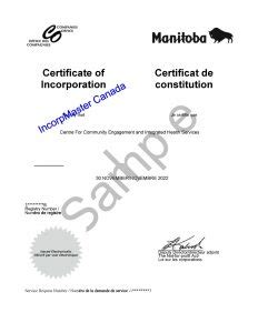 Sample Of Certificate Of Incorporation Mb Incorpmaster