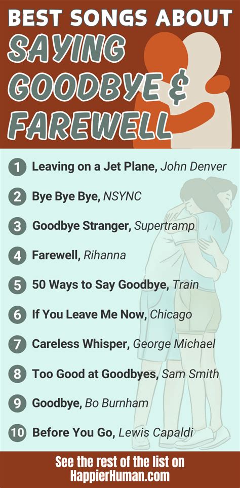 25 Best Songs About Saying Goodbye And Farewell Happier Human