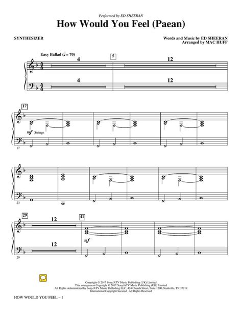 Ed Sheeran How Would You Feel Paean Arr Mac Huff Synthesizer 373153