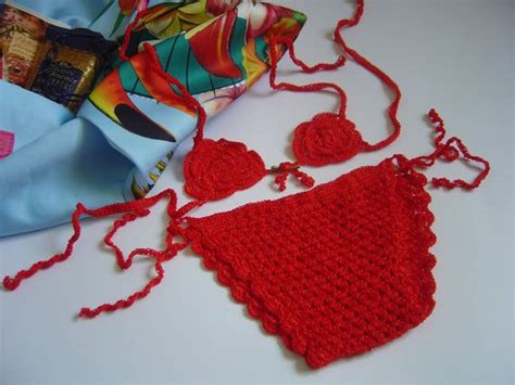 Bikini Rosso All Uncinetto Per Neonata Bikini Rosso Per Etsy Italia