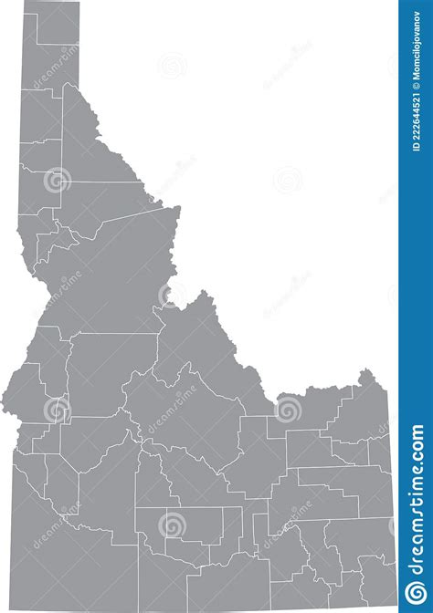 Mapa De Condados Grises De Idaho Usa Ilustraci N Del Vector