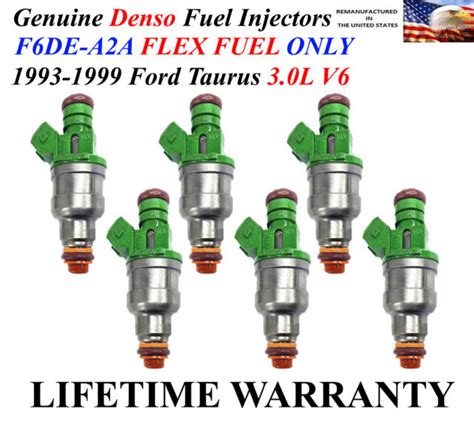 Set Of 6 OEM Denso Fuel Injectors For 1993 1999 Ford Taurus 3 0L V6