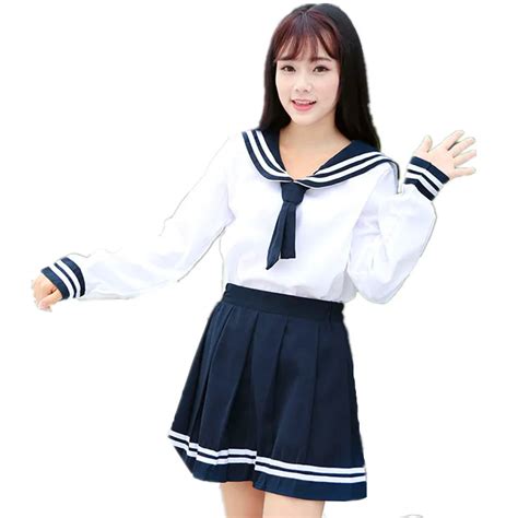 Japanese Uniforms Navy Sailor Suit For Women Kansai Students Long