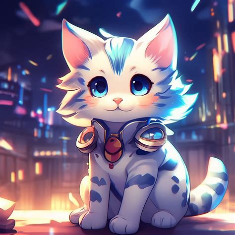 «Котик, в стиле аниме» — создано в Шедевруме