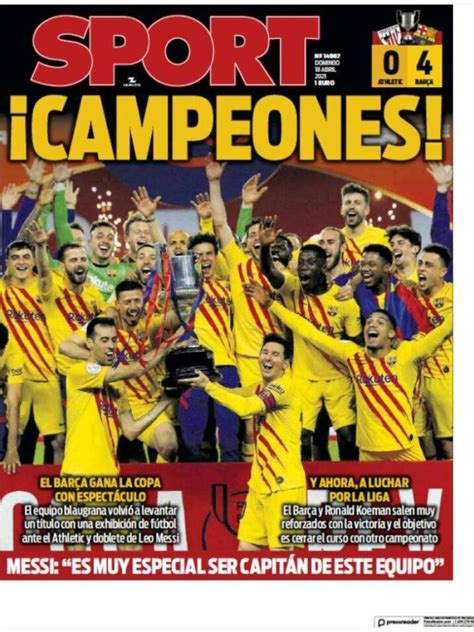 La Portada Del Diario Sport 18 04 2021