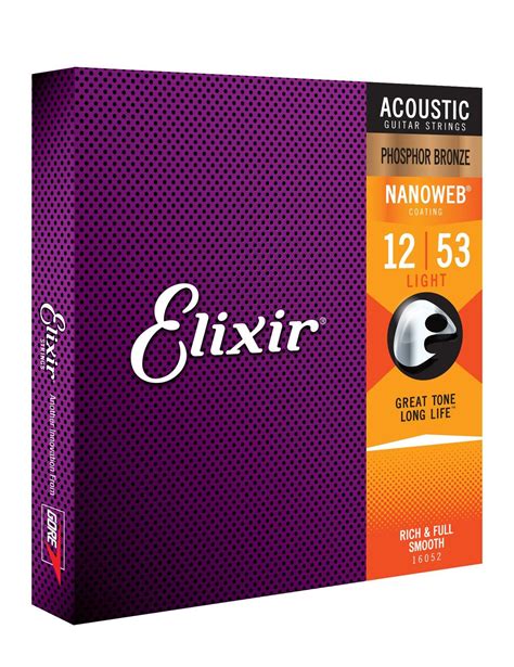 Elixir 16052 12-53 Nanoweb Acoustic Guitar Strings