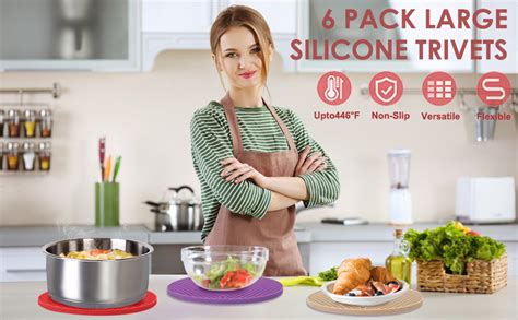 Pack Silicone Trivets For Hot Pots And Pans Colorful Silicone Trivet For Hot Dishes Extra