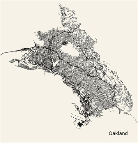 Vector city road map of Oakland California USA 40165593 Vector Art at ...