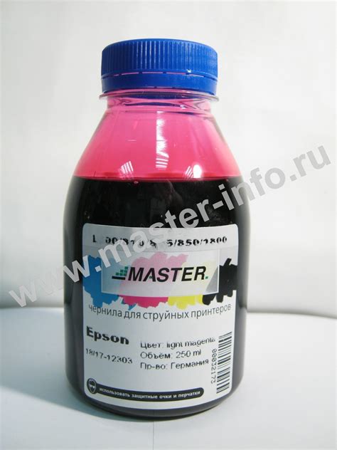 Чернила для Epson L800/810/850/1800 light magenta, 250 мл, Master по ...