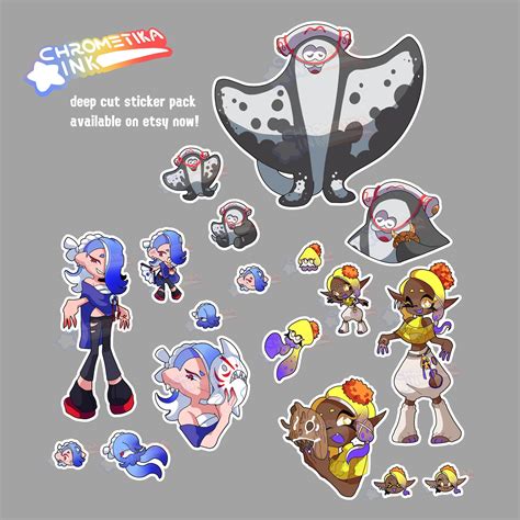 Splatoon Deep Cut Sticker Pack Shiver Frye Big Man Etsy