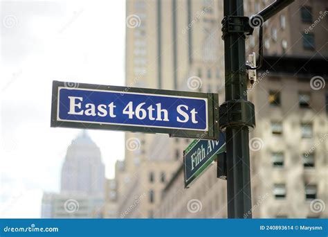 New York Usa May Address Plates At The Crossroad Of Fifth