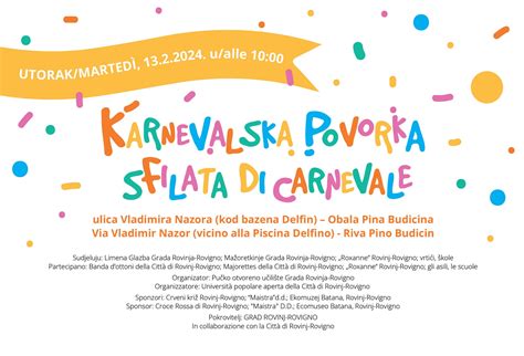 Karnevalska povorka odgođena za 13 veljače Grad Rovinj Rovigno