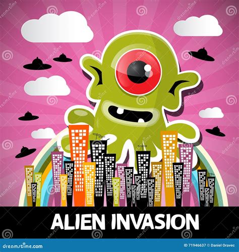 Alien Invasion Vector Cartoon | CartoonDealer.com #71946637