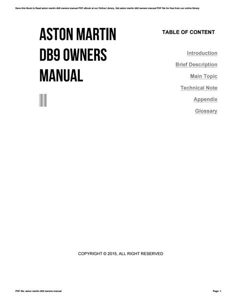 Aston martin db9 owners manual by mor1915 - Issuu