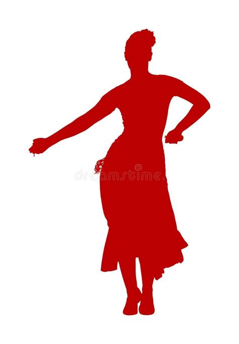 Attractive Spanish Girl Flamenco Dancer Silhouette Hispanic Woman With