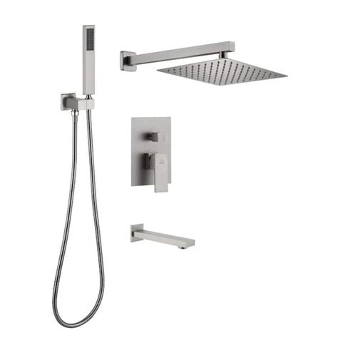 CASAINC 1 Spray Patterns With 2 5 GPM 10 In Tub Wall Mount Dual Shower