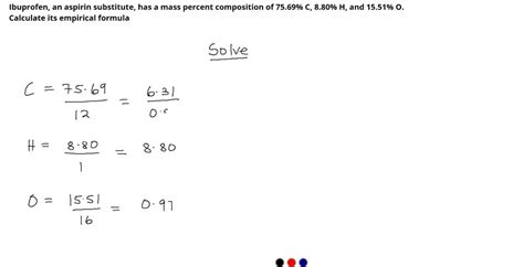 Solved Ibuprofen An Aspirin Substitute Has A Mass Percent