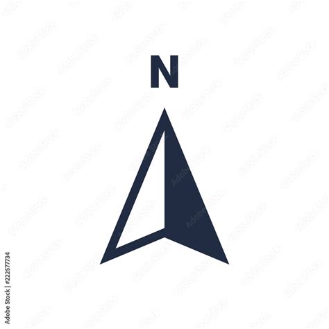 North arrow icon N direction vector point symbol Stock Vector | Adobe Stock