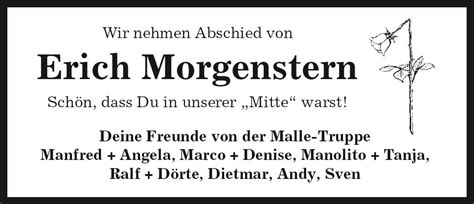 Das Trauerportal F R L Chow Dannenberg Todesanzeigen Erich Morgenstern