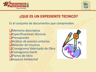 Elaboración de Expediente Técnico PPT