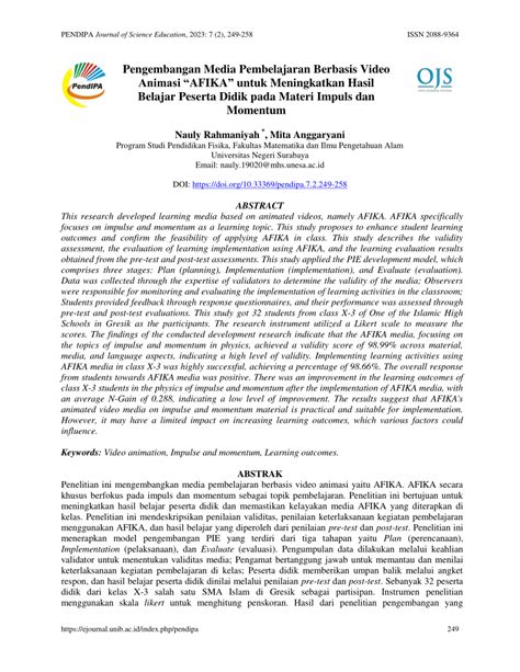 Pdf Pengembangan Media Pembelajaran Berbasis Video Animasi “afika” Untuk Meningkatkan Hasil