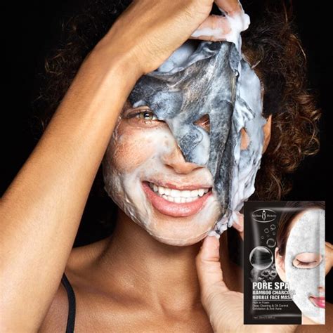 Aichun Beauty Charcoal Cleansing Bubble Sheet Mask Sanwarna Pk