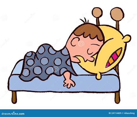 Boy Oversleep Stock Vector Illustration Of Sleep Childhood 24114405