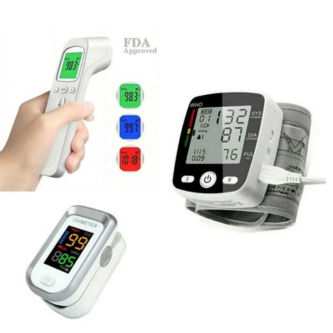 Suwu Fingertip Pulse Oximeter And Infrared Forehead Thermometer Combo