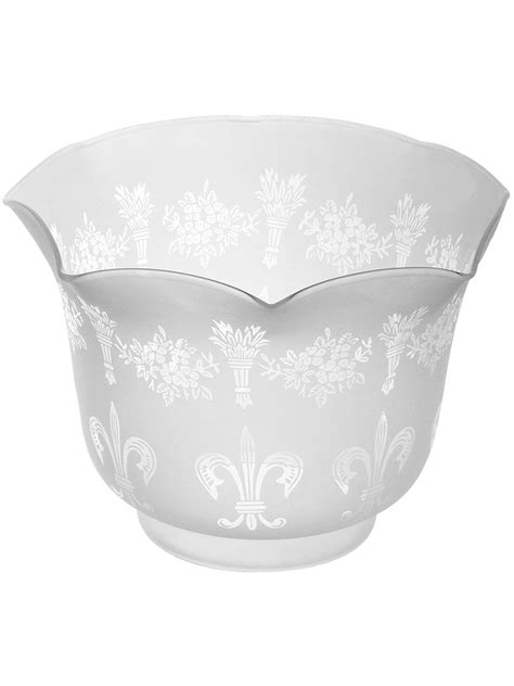 Fleur De Lis Pattern Gas Light Shade With Fitter House Of Antique