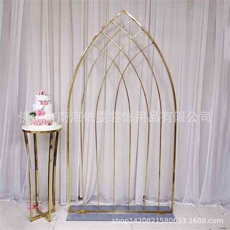 Pl55 Electric Plating Gold Metal Fence Flower Stand Wedding Arch