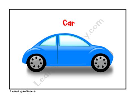 Printable Flashcards With Pictures Vehicles Flashcards