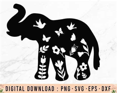 Elephant Elephant Flower Elephant Svg Flower Animal Animal Flower